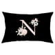 thumbnail image 2 of Xihbxyly Funda de Almohada Floral, Elegante Diseño Del Alfabeto Inglés, Suave Poliéster Color Melocotón, Ideal para Sofá Cama, Sillón, Aspecto Acogedor y Moderno, Tamaño 50 X 30 Cm, Ideal Como Regalo, 2 of 2