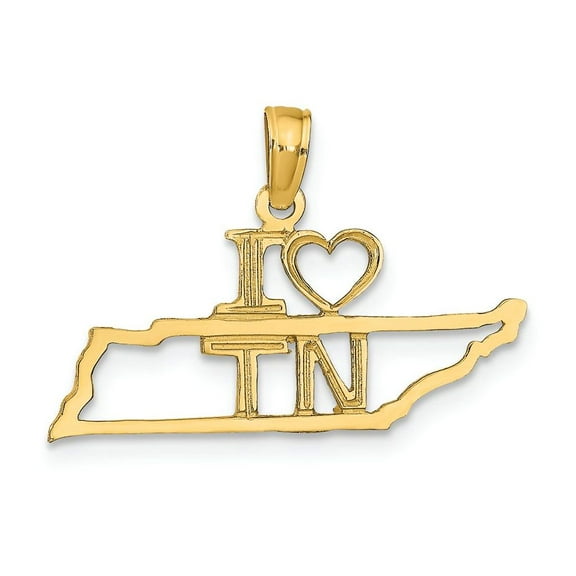 FJC Finejewelers 14k Yellow Gold Solid Tennessee State Charm