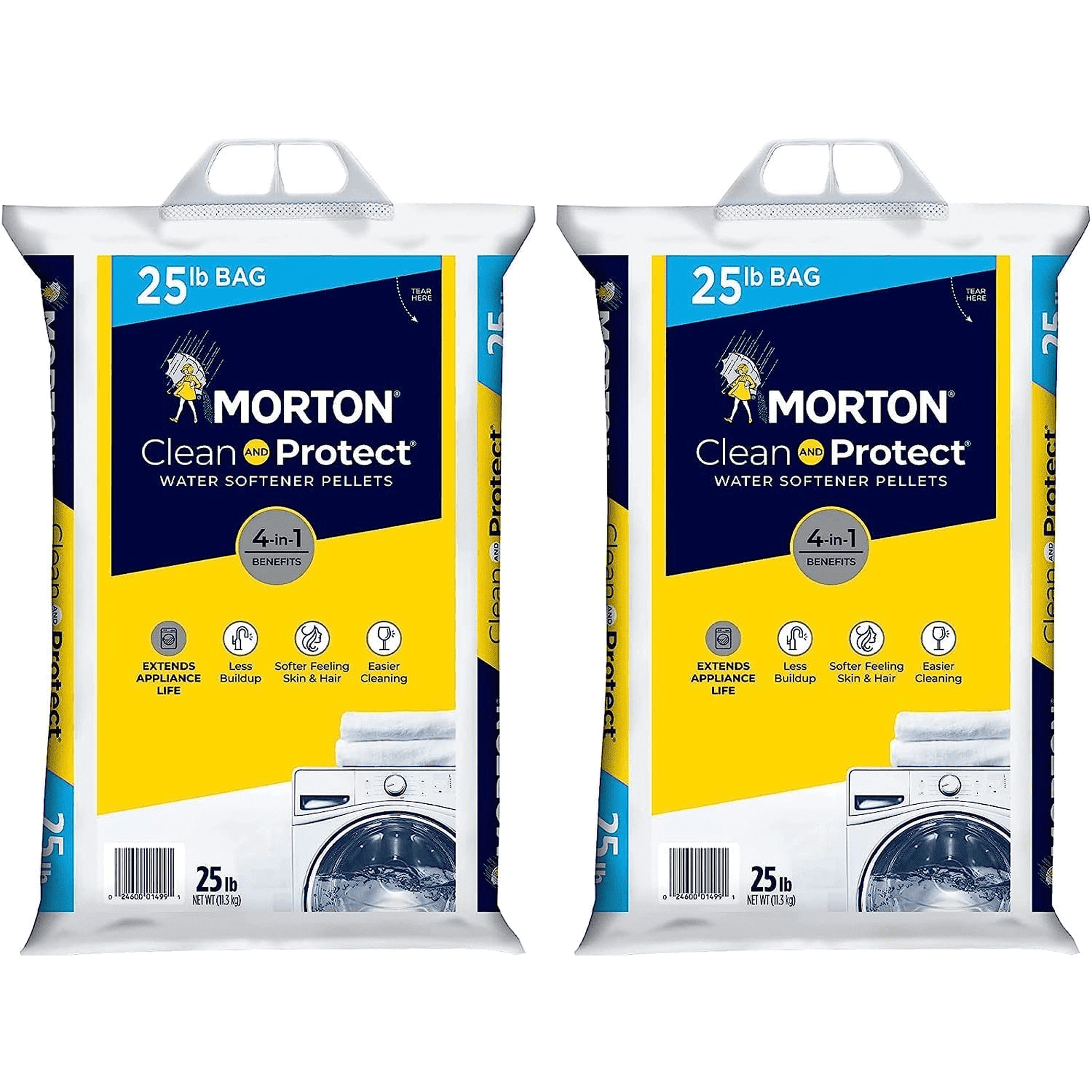 Morton Clean and Protect Water Softener Salt Pellets 25 LB Bag (Pack (2)