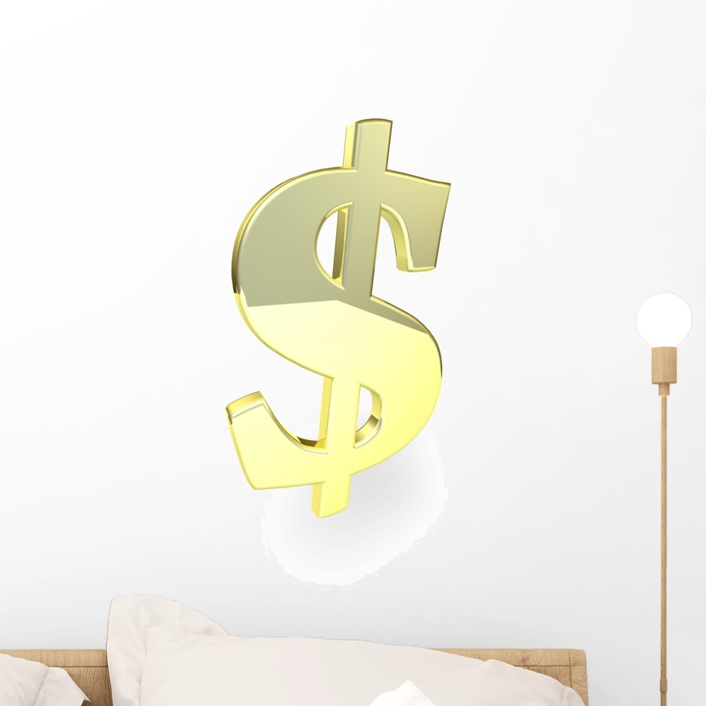 Golden Dollar Sign Wall Decal by Wallmonkeys Peel and Stick Graphic (18