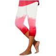 thumbnail image 3 of lcziwo Today Prime Sales, Cropped Leggings for Women 2025 Fashion Color Block Workout Yoga Pants Milk Silk Soft High Waisted Tummy Control Tight Capris Red L, 3 of 6