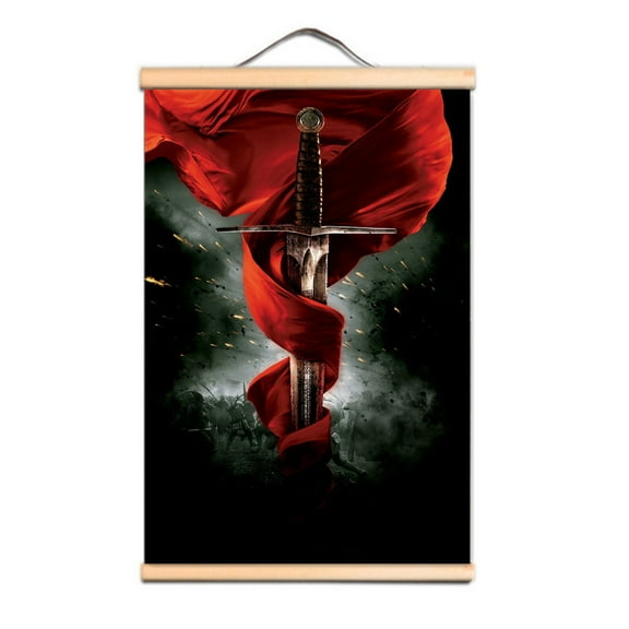 The Crusades Art Posters and Prints Vintage Templar Knights Canvas Scroll Painting with Solid Wood Axis, Unique Wall Charts 0,Multicolor,11.8X17.7 inches