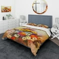 thumbnail image 1 of Designart Set de Literie Traditionnel 'Bouquet de Fleurs' - Housse de Couette et Impostures, 1 of 4