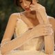 thumbnail image 4 of Guantes de boda Vestido de novia Vestido de novia Largo con dedos separados Guantes de perlas Hilo blanco Punta hueca de lujo Accesorios de taladro, 4 of 5