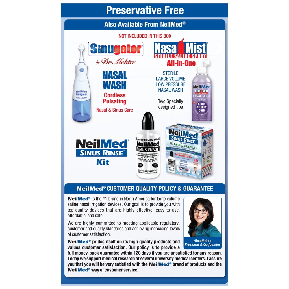 (3 pack) Neilmed NasaFlo Neti Pot Nasal Wash System - Natural Sinus Relief - 50 Premixed Packets -  Allergy, Sinus and Congestion Relief