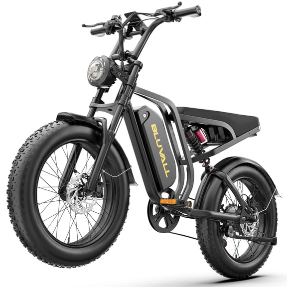 BLUVALL SU8 Electric Bike for Adults, Peak 1000W 31MPH 48V 16Ah E-Mountain Ebike, 20" Fat Tire Bicycle 7 Speed UL2849