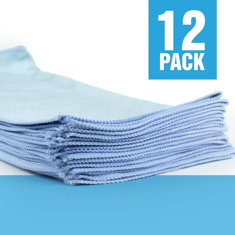 Zwipes Professional Premium Microfiber Glass Cleaning Cloths, 12-Pack ...