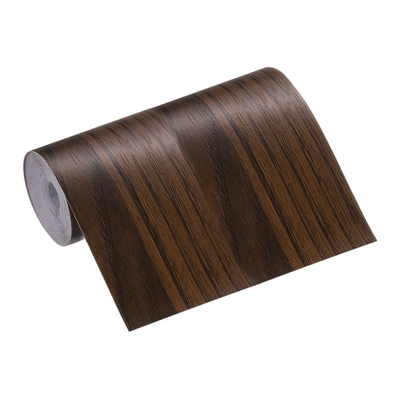 Wood Grain Repair Tape, 4 Inch x 16 Feet Self Adhesive Wood Grain Tape Multi-Purpose Wallpaper Border Trim for Furniture Floors Windows Doors Tables Home, Black Brown
