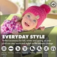 thumbnail image 3 of Funky Junque Toddler Pom Beanie – Kids Winter Hat for Ages 1–4, Baby Boy & Girl Knit Beanies, Warm Cozy Knit Snow Hats - 2 Pack - Black & Candy Pink, 3 of 5