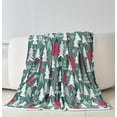 thumbnail image 2 of Elegant Comfort Reversible and Plush Flannel Fleece-Winter Christmas Sherpa Throw- Lightweight Soft and Cozy-Holiday Decorative Throw, Perfect for Lounging, 50 x 60 inches, Hunter Christmas Tree, 2 of 6