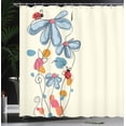 thumbnail image 3 of Ambesonne Spring Shower Curtain, Ladybug Illustration Floral, 69"Wx70"L, Cadet Blue, 3 of 4