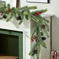 thumbnail image 2 of Evergreen Pine Garland Artificial Greenery Christmas Garland Real Touch Natural Cedar Garland Dining Table Fireplace Wall Decoration Christmas Decor, 2 of 6