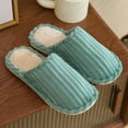 thumbnail image 3 of Rokment Womens Mens Fuzzy Slippers for Travel Guest Winter Warm Cozy House Shoes Indoor Bedroom Home Slip on for Hotel Spa Mint Green Size 8, 3 of 5