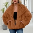 thumbnail image 4 of Women's Faux Fur Coat Fluffy Lapel Open Front Shaggy Jacket Coat Winter Warm Long Sleeve Furry Parka Overcoat, 4 of 7