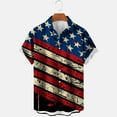 thumbnail image 2 of BiZtdJrK Hawaiian Shirts for Men, Independence Day Print Mens Blouses Casual Short Sleeve Button Down Shirts Summer Vacation Casual Beach Shirt Lightning Deals Multicolor 4XL, 2 of 3