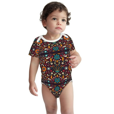 

Haiem Colorful Mexican2 Printed Unisex-Baby Short Sleeve Onesies Bodysuits Unisex Babies Snap-Up Rompers-12 Months