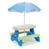 Little Tikes Easy Store Kids Picnic Table with Umbrella, Ages 2+