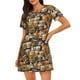 thumbnail image 1 of Fotbe Vintage Bottles Bata de Dormir para Mujer con Estampado, Camisón de Algodón de Manga Corta, Ropa de Dormir Casual, 1 of 6
