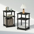 thumbnail image 4 of Furinno Just 3-Tier Turn-N-Tube Open Storage Nightstand, 2-Pack, Americano/Black, 4 of 6