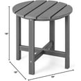 thumbnail image 3 of ZYPPPA Round Outdoor Side Table, 18 Inch Weather Resistant HDPE Adirondack Table, Outdoor Indoor Chairside End Tables, Patio Side Table for Lawn Garden Balcony Backyard, Easy Assembly (1, Gray), 3 of 19