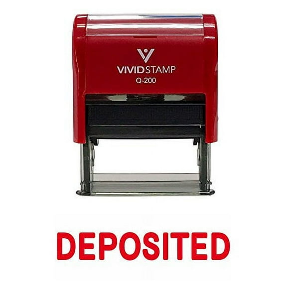 Vivid Stamp Deposited Self Inking Rubber Stamp (Red Ink) Medium