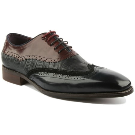 

JUSTINREESS Pete Men s Lace Up Two Tone Leather Smart Shoes In Navy Size 13