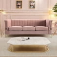 thumbnail image 5 of 82.67'' W Velvet Couch,Mid-Century Classical Sofa Couch,Chesterfield Couch for Living Room,Pink, 5 of 7