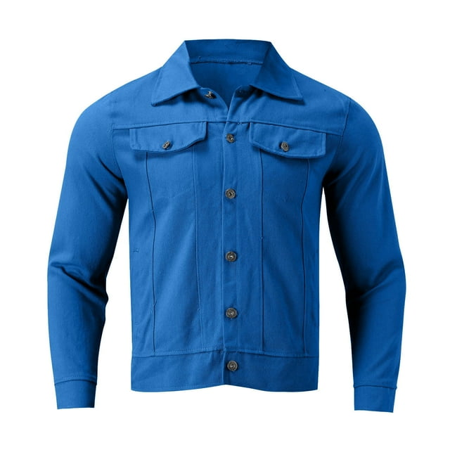 SHIXIAOO Men's Autumn and Winter Casual Solid Color Jacket Cardigan Buttoned Workwear Denim Jacket Loose Fit Sweater Sweaters for Men Long Heavy Sweater Mens Men Cardigan Sweater Button down Tall