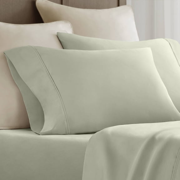 2-Piece King Sham Sateen Pillowcase Set,Sage