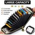 thumbnail image 3 of LHSHID Womens Credit Card Wallet Small RFID Blocking Wallet Soft Genuine Leather Card Holder with Keychain and ID Window, 3 of 8