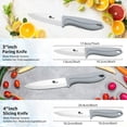 thumbnail image 5 of Myvit Ceramic Knives Set for Kitchen,11-Piece Chef Vegetable Fruit Paring Knifes with Cover, 6" Serrated Fruit Peeler,6",5",4",3" in Gray, 5 of 9