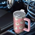 thumbnail image 6 of Pink Christmas Santa Pattern Tumbler with Handle and Lid,40oz Double Wall Vacuum Insulated Tumbler,Cups Gift for Women and Men, 6 of 7