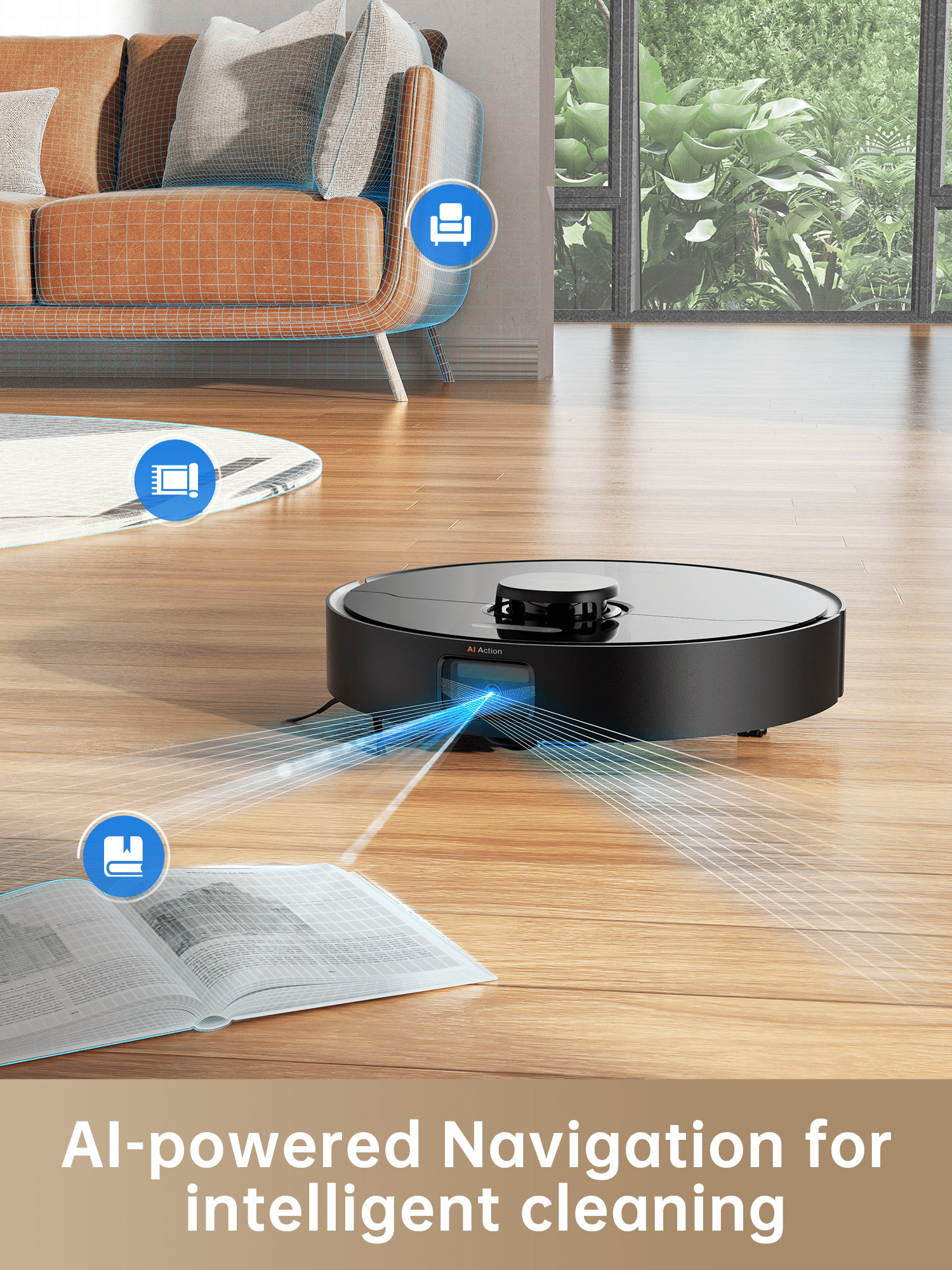 Dreame D10s Pro Robot Vacuum and Mop, Powerful 5000Pa Suction, AI-Powered Obstacle Recognition, 280mins Runtime, Robot Vacuum Cleaner Compatible with Alexa, Perfect for Pet Hair, Carpets