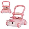 2 in 1 Push Walker for Boy Girl, Detachable Learning Activity Center, Baby Walker with Lights, Music, Cute Toys for Toddlers (Pink)