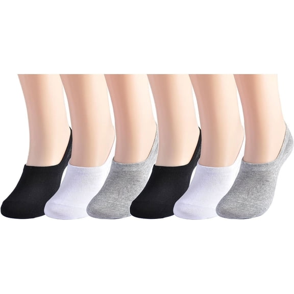 No Show Socks Women Non Slip Low Cut Socks Cotton Short Socks for Women Invisible Liner 3/6 Pairs