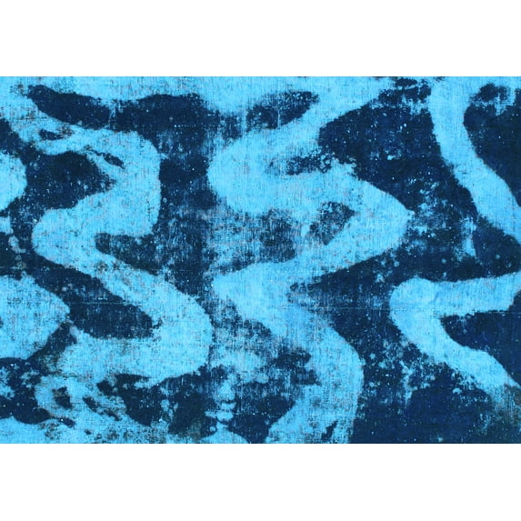 Ahgly Company Indoor Rectangle Oriental Light Blue Modern Area Rugs, 4' x 6'