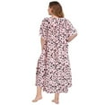 thumbnail image 4 of Women's Plus Size Nightgown Short Sleeve House Dress Sleepwear Long Nightdress Lace Square Neck Night Gown Oversized Loungewear Full Length Loose Sleep Dress Floral Print Sleepshirts,XL-5XL, 4 of 8