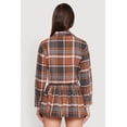 thumbnail image 5 of Womens Plaid Flannel Cropped Long Sleeve Shirt, 5 of 5