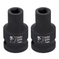 thumbnail image 1 of Uxcell 2pcs 4 Point Square Socket 1/2" Drive 7mm Metric Square Impact Socket 1.6" (40mm) Long 40CR Steel Phosphating Standard Wheel Sleeve Tool for Auto Repair Mechanical Home Use, 1 of 7