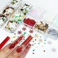 thumbnail image 3 of Christmas Snowflake Nail Sequins Winter Decorations Small Festive Nail Enhancements for Holiday Manicure DIY Nail Design Accessories, 3 of 8