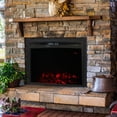 thumbnail image 2 of Sunnydaze Contemporary Comfort 23-Inch Indoor Electric Fireplace Insert - Modern Horizontal Recessed Electronic Fireplace - 9 Color Options for Flames/Logbed - Black Finish, 2 of 2
