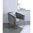 thumbnail image 2 of ACME Carlson Velvet Upholstered Barrel Backrest Accent Chair in Gray and Gold, 2 of 7