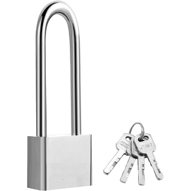 Cadenas à Longue Manille avec Clés, Cadenas d'Extérieur Résistant aux Intempéries
