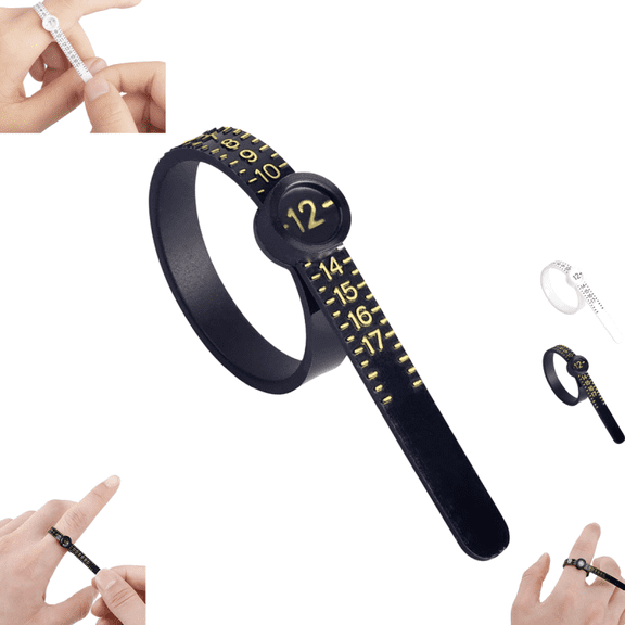 Reusable Ring Sizer Measuring Tool, Accurate Adjustable Finger Size Gauge, Handy Jewelry Ring Sizing Measurement Tool for Men Women Ring Size Determination