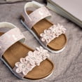thumbnail image 6 of JAJAHO Girls Sandals Summer Floral Open Toe Adjustable Strap Hook And Loop Flat Sandals For Little/Big Kids 4-13Y, 6 of 8