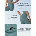 thumbnail image 5 of Chiclily Womens High Waist Leggings, 27" Inseam, Workout Yoga Pnats Tummy Control Joggers, Acid Blue, Size S, 5 of 6