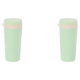 thumbnail image 1 of Injueey Botella deportiva de fibra de trigo, agua, té de la leche, vaso de coche, bebida de refrigeración de boca ancha, viaje al aire libre, Verde 2Conjunto, 1 of 6