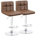 thumbnail image 2 of Lacoo Bar Stools Adjustable 360-Degree Swivel PU Leather Barstools with Back Set of 2, Brown, 2 of 5