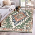 thumbnail image 2 of Area Rugs for Living Room 4x6 Ft, Orange Green Boho Non Slip Area Rugs for Kitchen Bedroom Entryway, Medieval Vintage Ethnic Floral Abstract Washable Carpet Runner Rug Floor Mats for Bedroom, 2 of 9