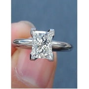 JEENJEWELS Limited Time Sale 1 Carat Princess cut Moissanite Diamond Engagement Ring in 10k White Gold on Sale Under 300